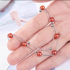 Sterling Silver and Garnet Bracelet